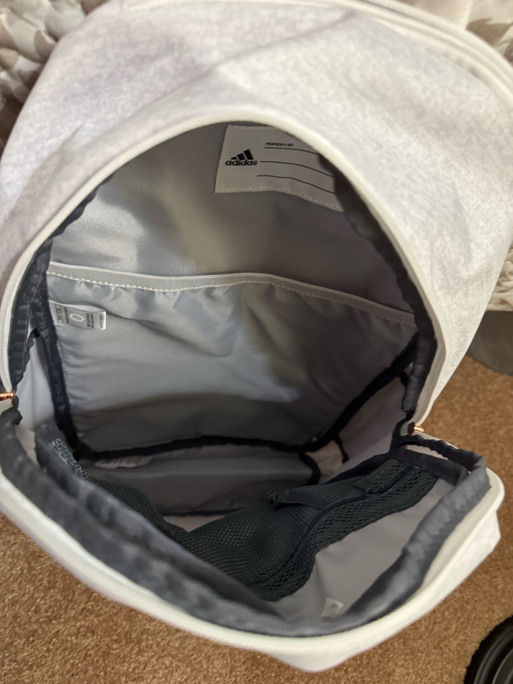 adidas Classic 3S 4 Backpack – Unisex Laptop Bookbag in Heather Gray - NWT - Picture 7 of 10